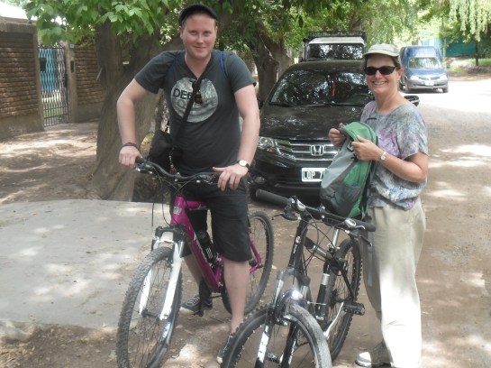 Lawrence and Monica saddling up