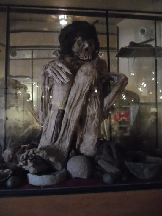 High born Incans were buried clothed with possessions for their life in the next world.