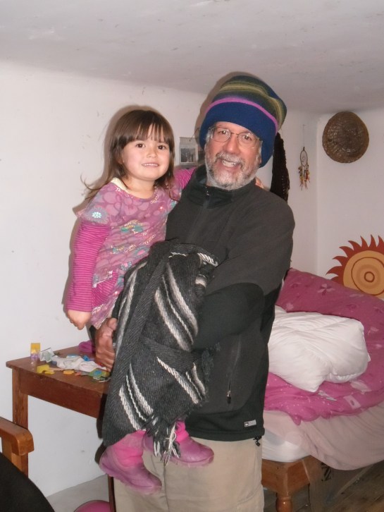 Mike with Mayu Rumi, Louise's daughter. Mayu is already bilingual.