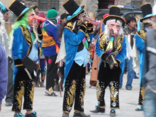 This troupe was a crowd favorite. They were dressed up as old ugly guys with giant noses. They were rude and crude, farting and drinking and scaring the kids. 